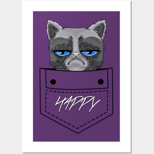 Happy pocket cat Posters and Art